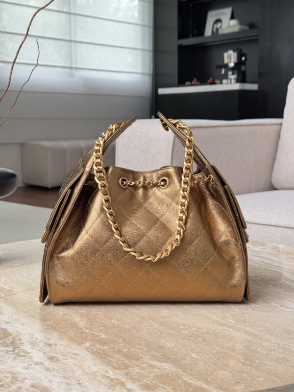 CHANEL 26C 25Bag Caviar leather In Metallic Bronze