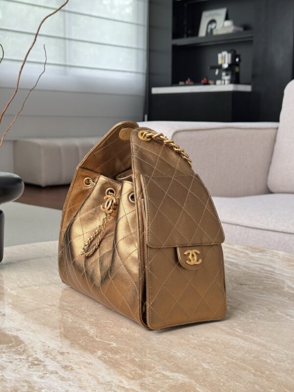 CHANEL 26C 25Bag Caviar leather In Metallic Bronze