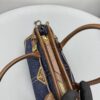 PRADA Blue/Coffee Bonnie small denim and leather handbag