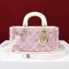 DIOR Lady D-joy Embroidered flowers embroidery in Calfskin