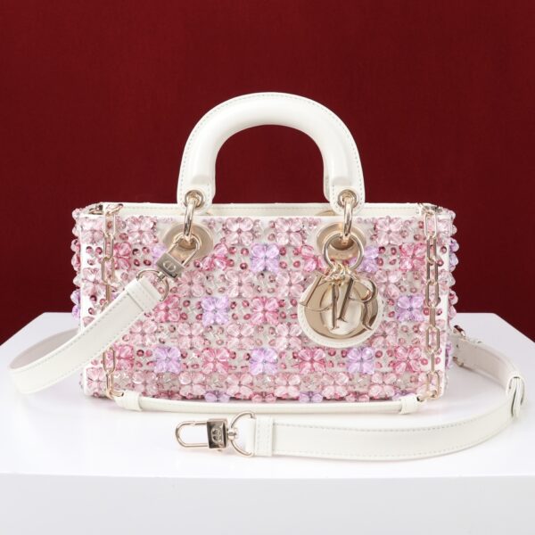 DIOR Lady D-joy Embroidered flowers embroidery in Calfskin