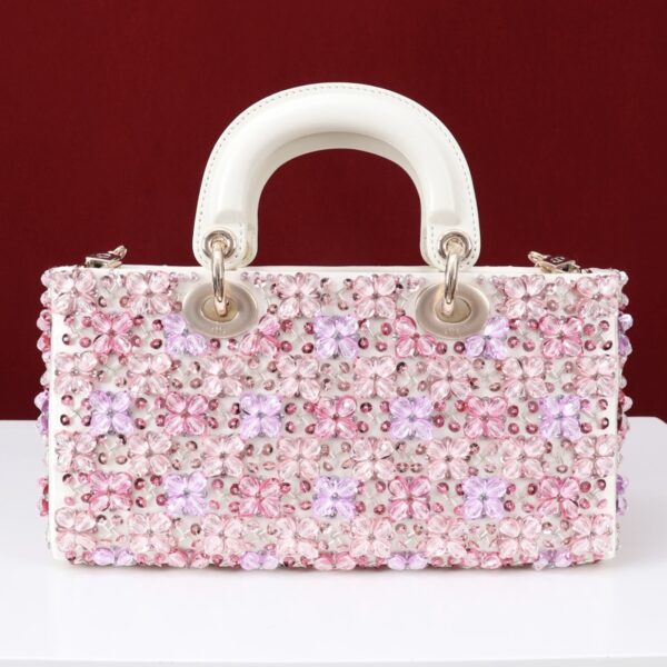 DIOR Lady D-joy Embroidered flowers embroidery in Calfskin