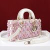 DIOR Lady D-joy Embroidered flowers embroidery in Calfskin