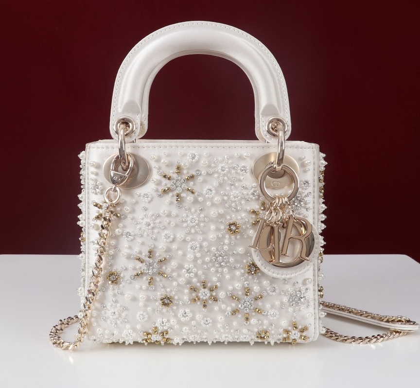 IMG_7440 DIOR MINI Lady Embroidered Snowflake embroidery with beads in Calfskin - 图片 2