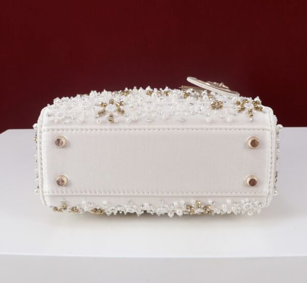 DIOR MINI Lady Embroidered Snowflake embroidery with beads in Calfskin