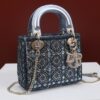 DIOR MINI Lady dior Embroidered Pearl Decoration, Calfskin and Satin