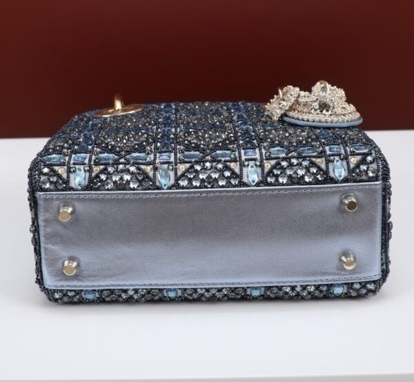 DIOR MINI Lady dior Embroidered Pearl Decoration, Calfskin and Satin