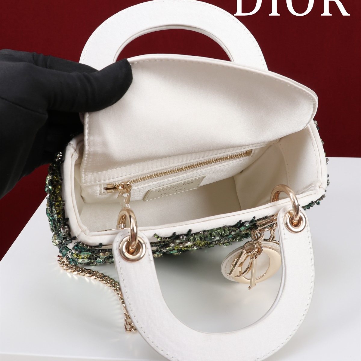 IMG_7553 DIOR lady dior-tas Flower Cannages Calfskin - 图片 6