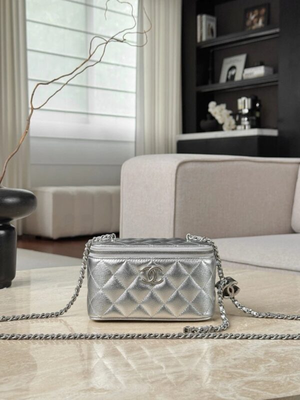 CHANEL Vanity MINI Flap Bag Silver