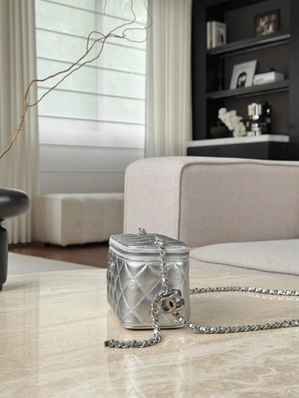 CHANEL Vanity MINI Flap Bag Silver
