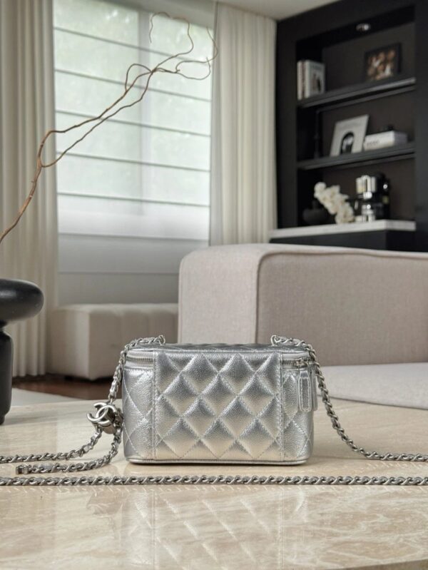 CHANEL Vanity MINI Flap Bag Silver