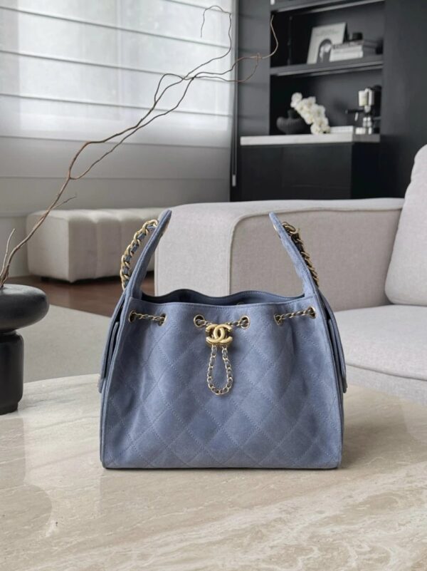 CHANEL 25 Hobo Bag Suede-Blue