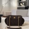CHANEL 25K Metallic Quilted Bowling Bag in Calfskin,