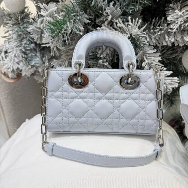 Mini Lady D-Joy Bag Ice Blue Cannage Lambskin