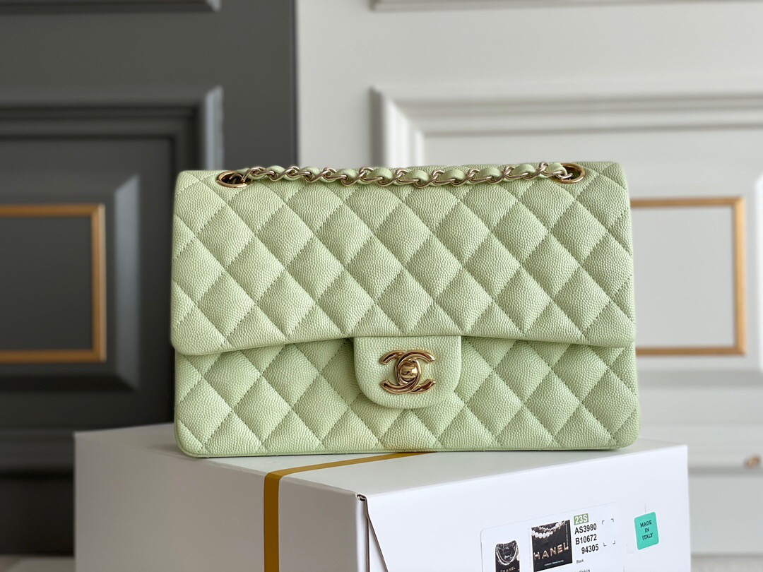 IMG_8165 CHANEL Classique Flap Medium Handbag Caviar Leather - 图片 2