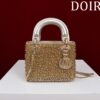 Micro Lady dior Embroidered Pearl Decoration, Calfskin and Satin