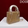 Micro Lady dior Embroidered Pearl Decoration, Calfskin and Satin