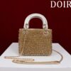 Micro Lady dior Embroidered Pearl Decoration, Calfskin and Satin