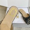 DIOR Bow Slide Deep Blue Dior Oblique Embroidered Cotton