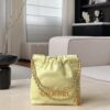 CHANEL Shiny Calfskin Quilted Mini 22 In Chick Yellow