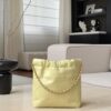 CHANEL Shiny Calfskin Quilted Mini 22 In Chick Yellow