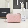 CHANEL Vanity Bag Pink Calfskin