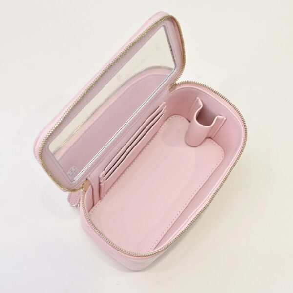 CHANEL Vanity Bag Pink Calfskin