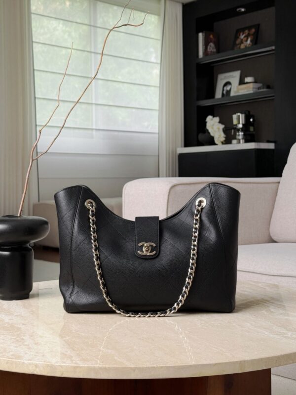 CHANEL Tote Bag Grained Calfskin