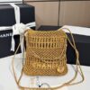 CHANEL 22 Mini Handbag Metallic Calfskin Macrame & Gold-Tone Metal Gold