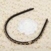 CHANEL Metal Lambskin CC Turnlock Chain Headband Gold Black