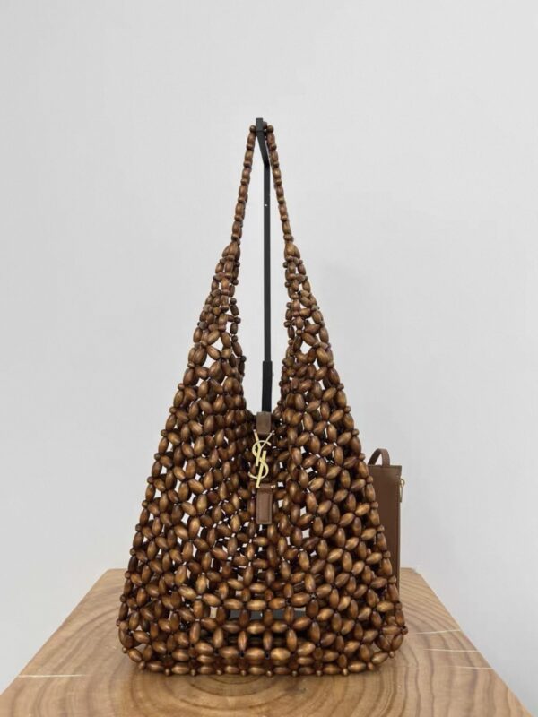 YSL Le 5 À 7 Beaded Bag Light Wood