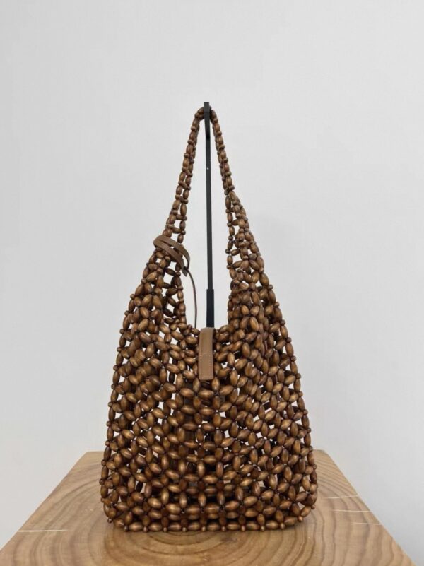 YSL Le 5 À 7 Beaded Bag Light Wood