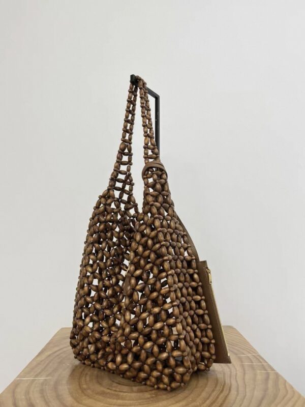 YSL Le 5 À 7 Beaded Bag Light Wood