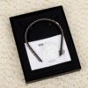 CHANEL Metal Lambskin CC Turnlock Chain Headband Gold Black