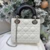 Mini Lady Dior Bag with Chain Two-Tone Latte and Black Cannage Lambskin