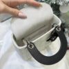 Mini Lady Dior Bag with Chain Two-Tone Latte and Black Cannage Lambskin
