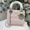 Mini Lady Dior Bag with Chain Two-Tone White and Pink Cannage Lambskin