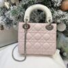 Mini Lady Dior Bag with Chain Two-Tone White and Pink Cannage Lambskin