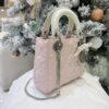 Mini Lady Dior Bag with Chain Two-Tone White and Pink Cannage Lambskin