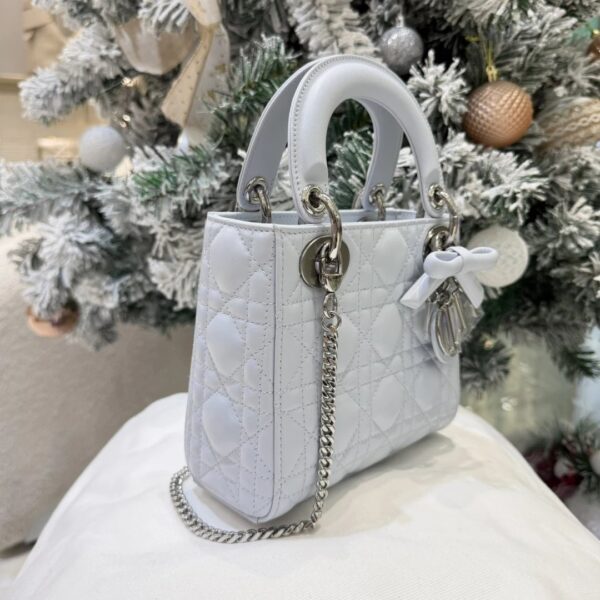 Mini Lady Dior Bag with Chain Two-Tone Blue Cannage Lambskin