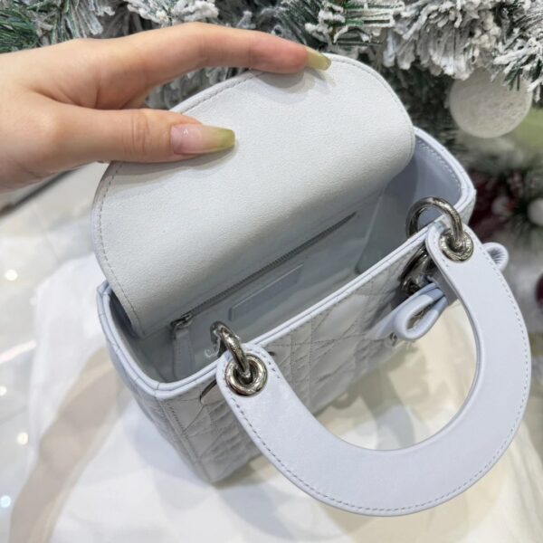 Mini Lady Dior Bag with Chain Two-Tone Blue Cannage Lambskin