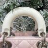 Mini Lady Dior Bag with Chain Two-Tone White and Pink Cannage Lambskin