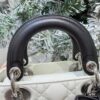 Mini Lady Dior Bag with Chain Two-Tone Latte and Black Cannage Lambskin