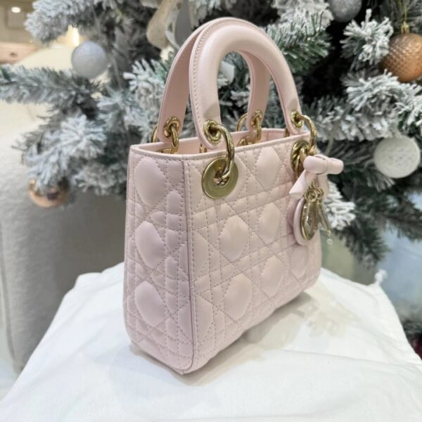 Mini Lady Dior Bag with Chain Two-Tone Pink Cannage Lambskin