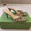 GUCCI Women’s slide sandal with Horsebit beige and brown GG canvas