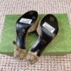gucci women’s slide sandal with horsebit beige and brown gg canvas