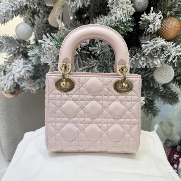 Mini Lady Dior Bag with Chain Two-Tone Pink Cannage Lambskin