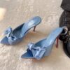 CL Mulazee bow-detail silk taffeta mules