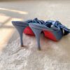 CL Mulazee bow-detail silk taffeta mules