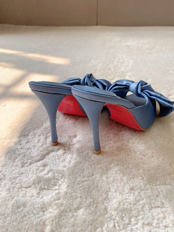 CL Mulazee bow-detail silk taffeta mules
